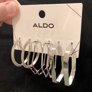 NWT ALDO silver hoop earrings - set of 3
